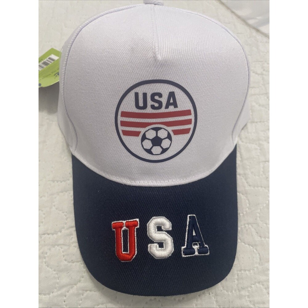 USA Hat, Red, White and Blue, New With Tags, Adjustable One Size Soccer Cap